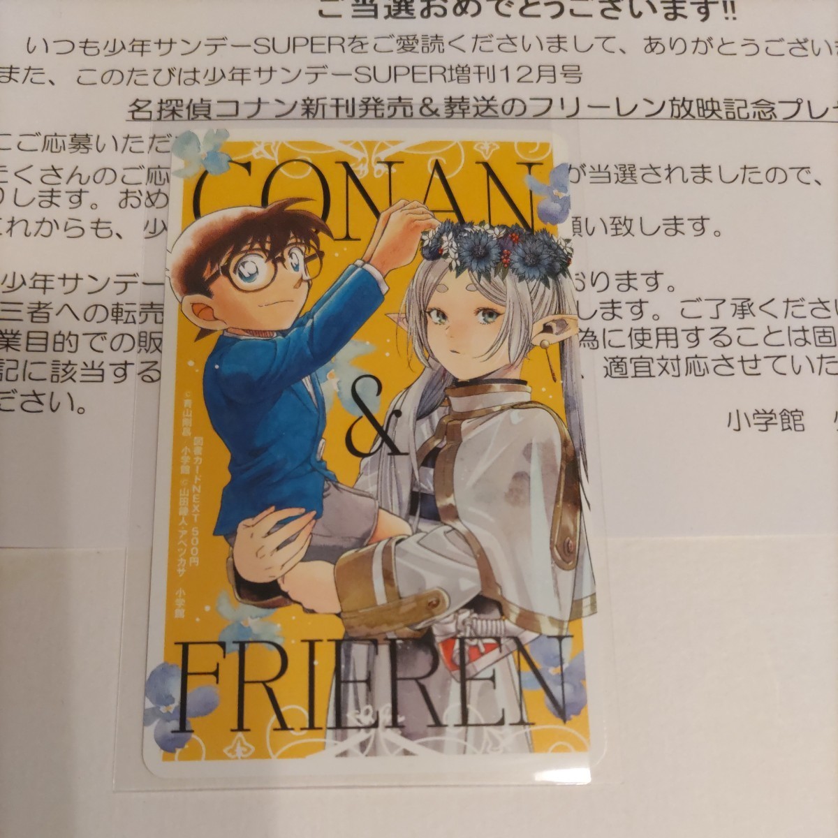 名探偵コナン&葬送のフリーレン 図書カードNEXT 少年サンデーS 名探偵コナン&葬送のフリーレン 図書カードNEXT 少年サンデーS