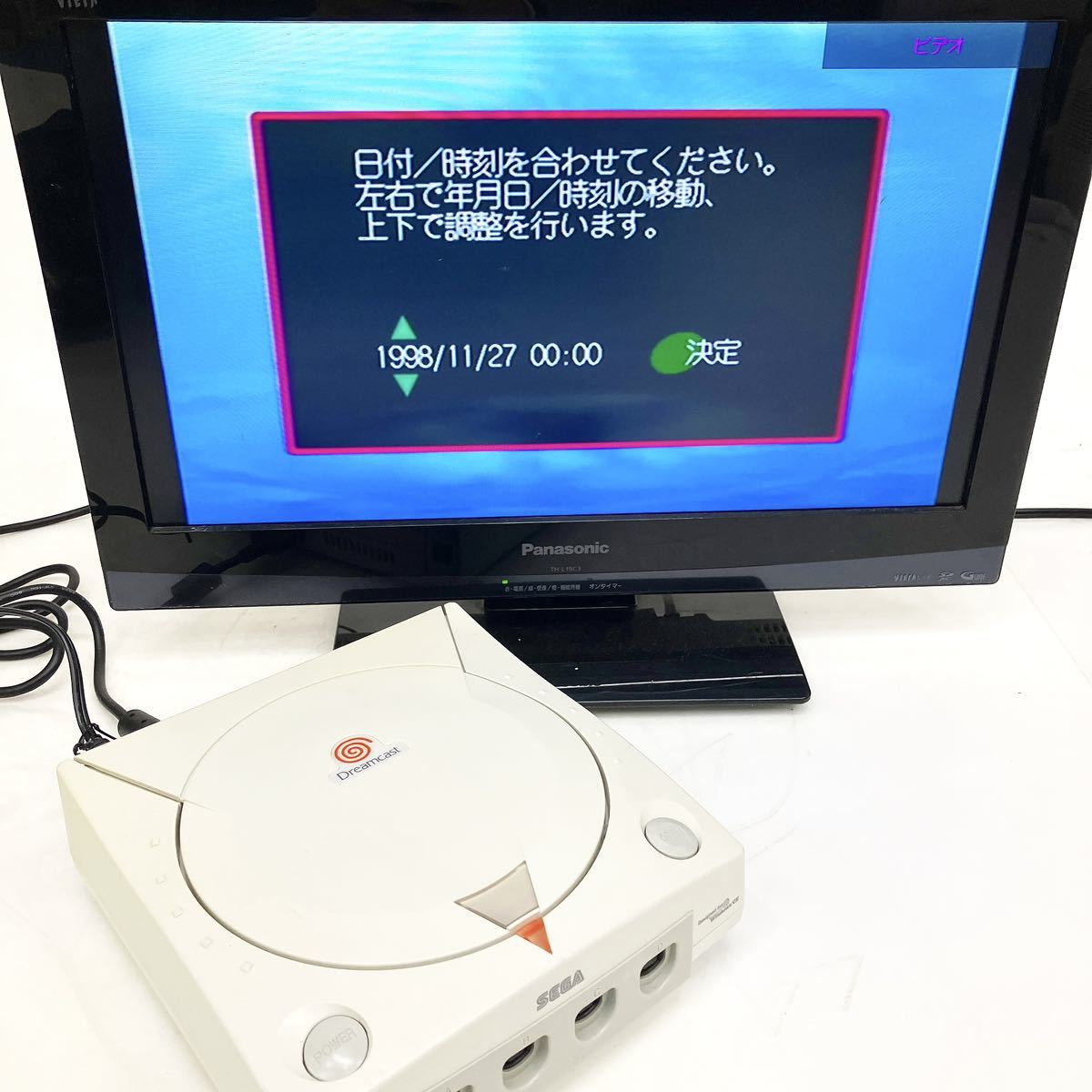 SEGA Dreamcast HKT-3000 本体 ドリームキャスト コントローラー 他 付属品 レトロ ゲーム機 箱付き 通電確認済 alp川0117_画像2