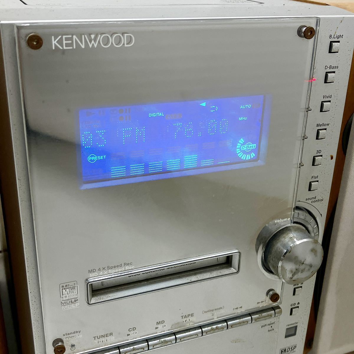 動作品 KENWOOD ケンウッド RXD-SL3MD MD CD カセット システムコンポ ミニコンポ オーディオ 音響機器 リモコン付 alp岩0117_画像2
