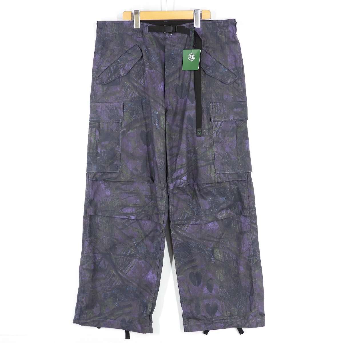 未使用 South2West8 サウス2ウエスト8 KP818 Belted BDU Pant PURPLE 総柄 size XL #13867 S2W8 ネペンテス カーゴパンツ_画像1