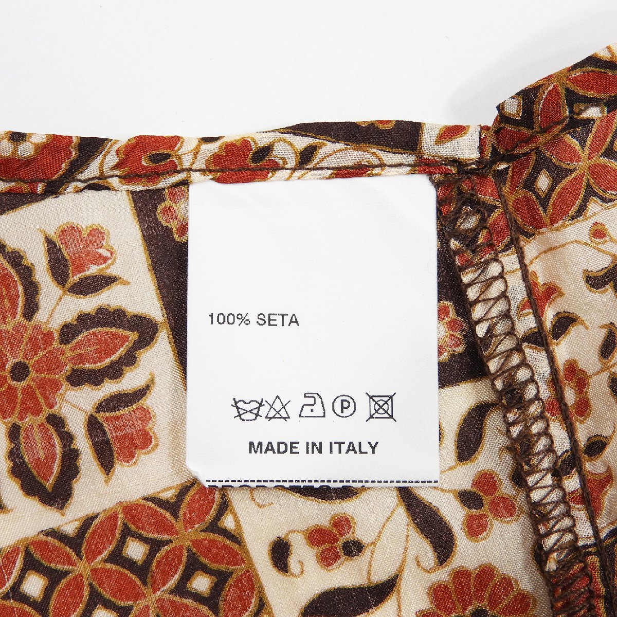 DANIELE ALESSANDRINI シルクシャツ 総柄 イタリア製 Size XL #12643 ダニエレアレッサンドリー二 きれいめ カジュアル 絹の画像6