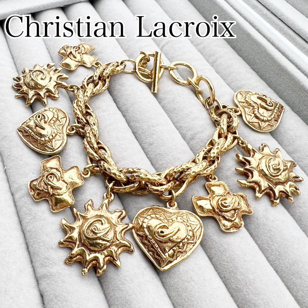 Christian Lacroix クリスチャンラクロワ　ロゴ ブレスレット　アンティークゴールド　アクセサリー 送料無料