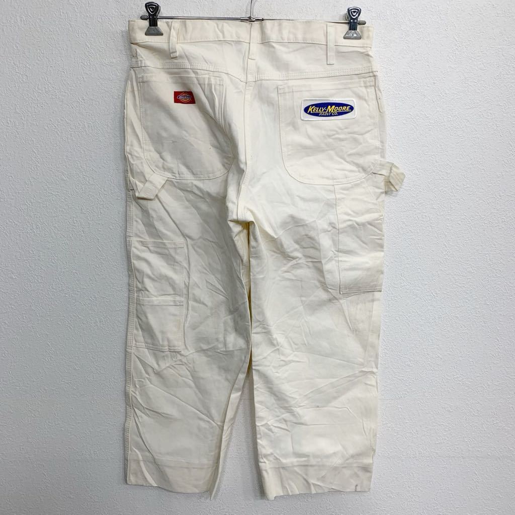 中古 古着 Dickies ワークパンツ W34 ディッキーズ ペインターパンツ ダブルニー ホワイト コットン 古着卸 アメリカ仕入 2401-368_画像5