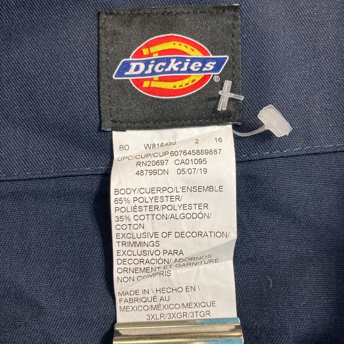 中古 古着 Dickies 長袖つなぎ W53 ディッキーズ 3XL ワークウェア 作業服 ネイビー 古着卸 アメリカ仕入 a601-5702_画像7