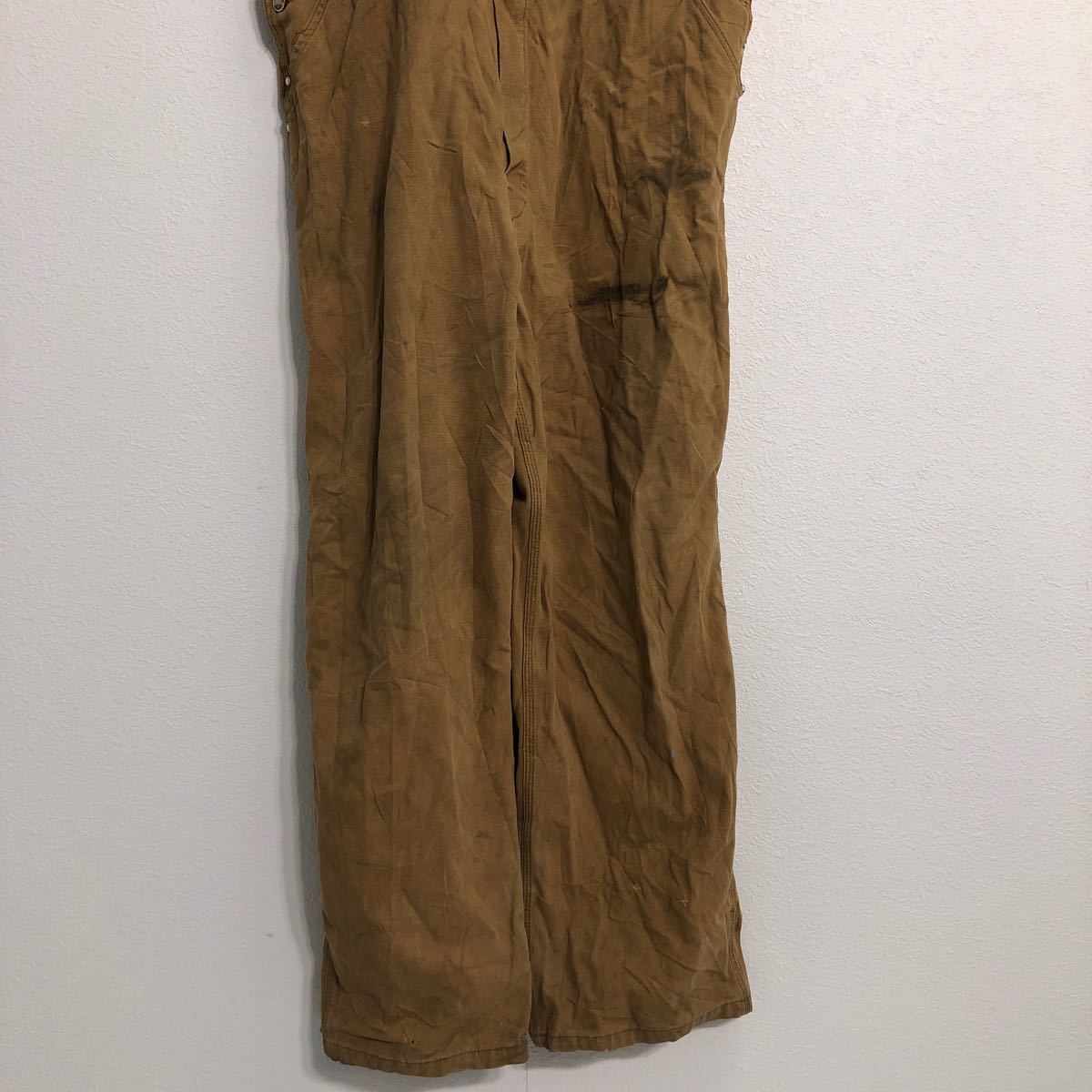 中古 古着 Dickies ダック オーバーオール W44 ブラウン ディッキーズ ワーク 古着卸 アメリカ仕入 a601-5943_画像3