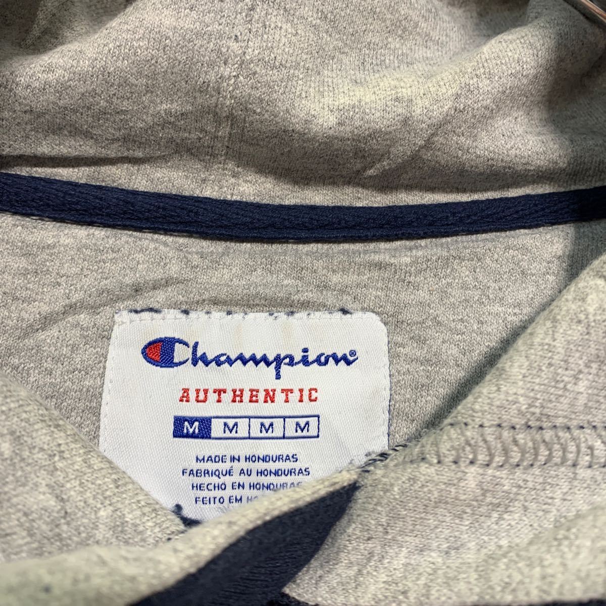 中古 古着 Champion ロゴ スウェット パーカー M ネイビー チャンピオン 裏起毛 刺繍 プルオーバー 古着卸 アメリカ仕入 a601-6009_画像7