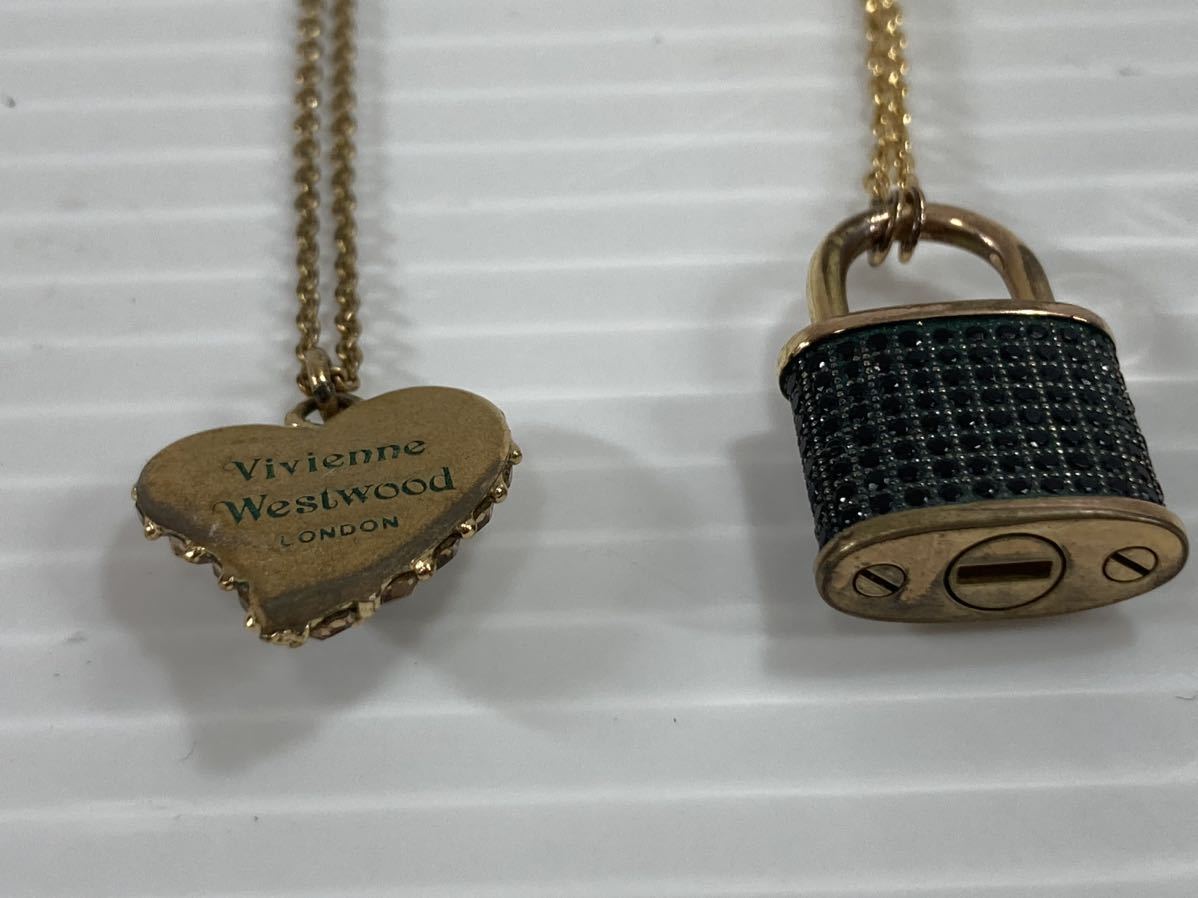 Vivienne Westwood ヴィヴィアンウェストウッドネックレス アクセサリー ゴールドカラー レディース トップ付 ハート 鍵 キートップ まとめ_画像5