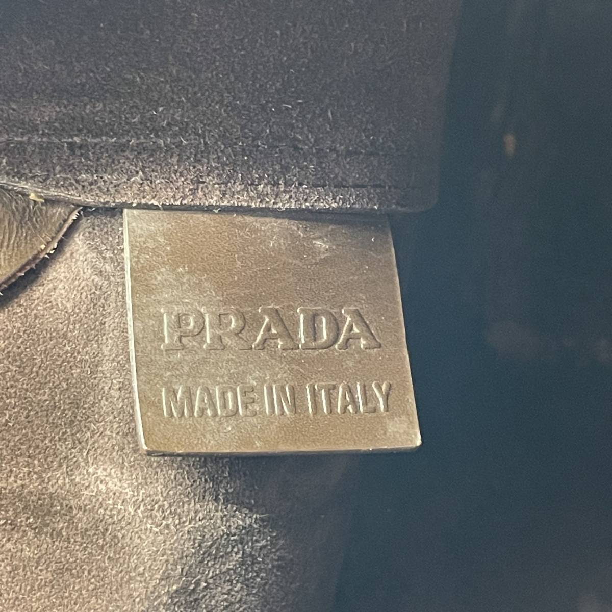 1円●稀少品●PRADA プラダ ロゴ型抜き トートバッグ A4収納 肩掛け可 ビジネスバッグ カーフ レザー 本革 ブラウン メンズ レディース_画像10