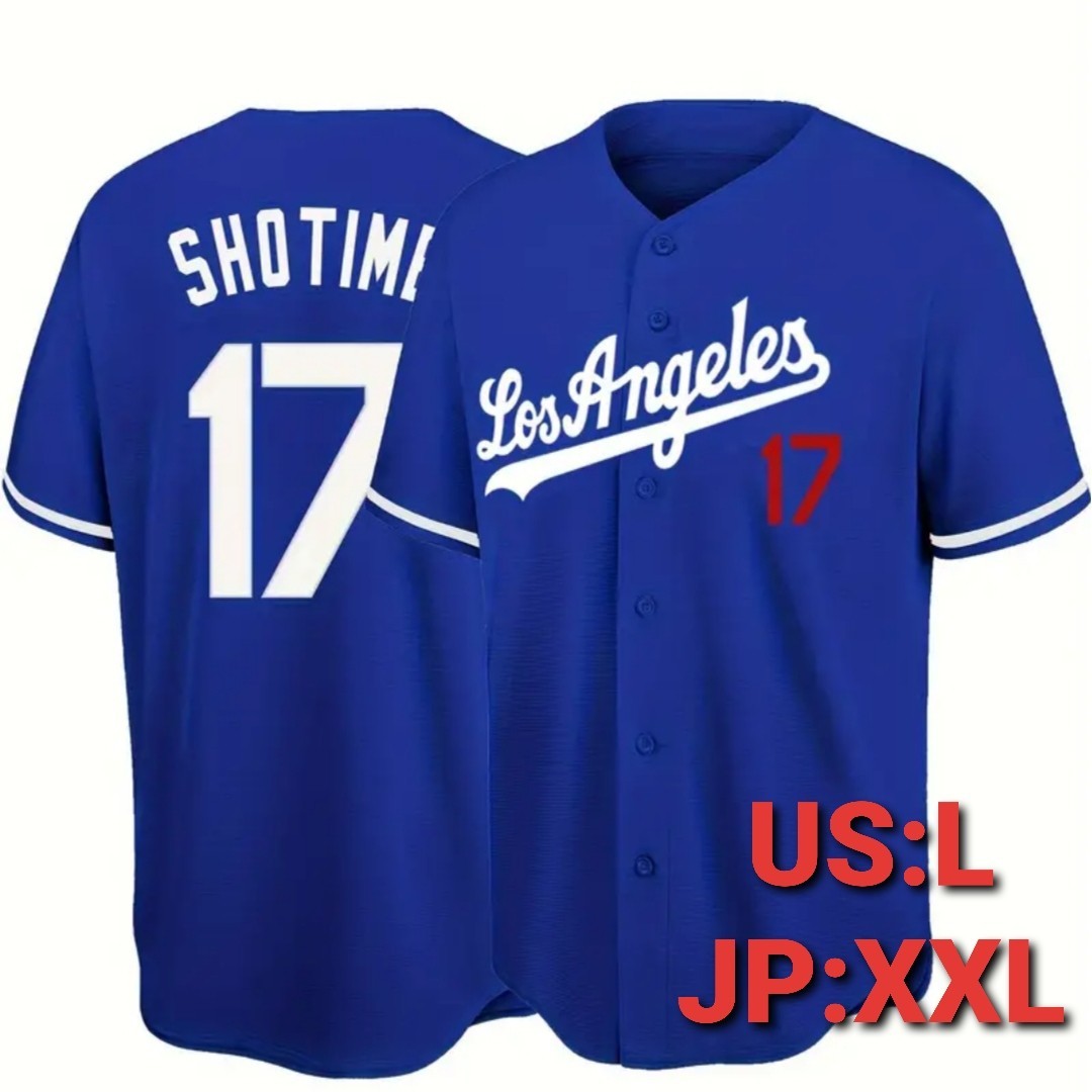 【US:L/JP:XXL】ロサンゼルス ベースボールシャツ 野球 ユニフォーム WBC 二刀流 MVP Los Angels LA メジャーリーグ 17 SHOTIME 大谷_画像1