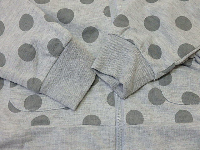 n401y 130 size Zip up Parker thin jumper outer garment CUTE PARADISE gray polka dot child clothes girl Kids child used 