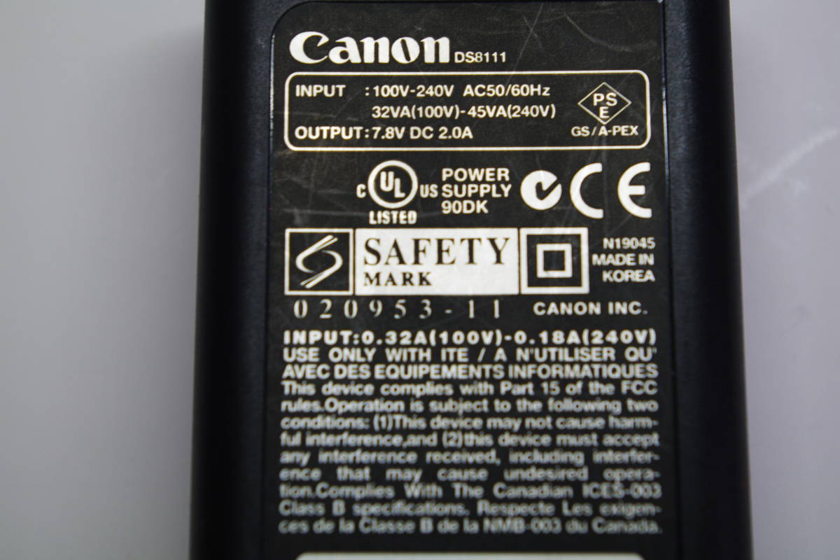 CANON EOSデジタル一眼 ACアダプター 7.8V 2A DS8111 ■JHC6_画像2