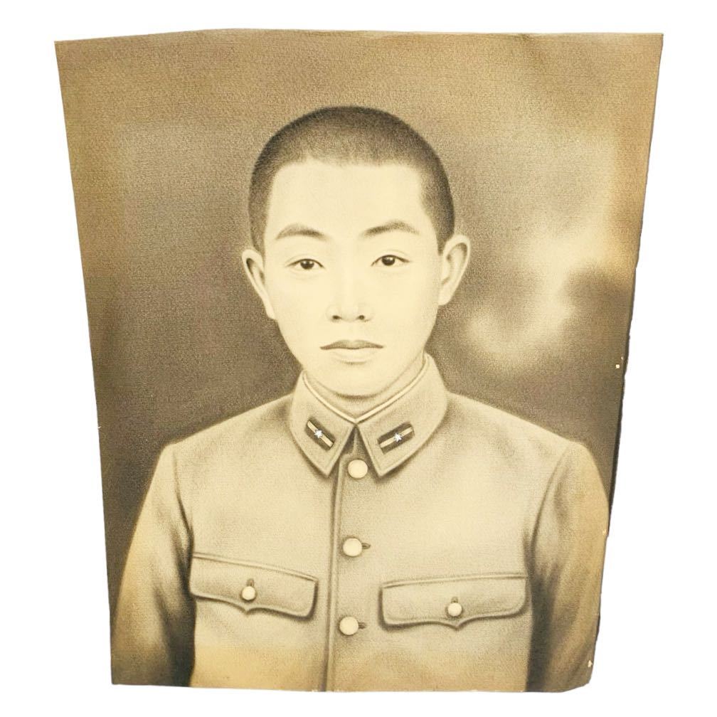 G01008 古写真 額装 軍人 写真 肖像画 壁掛け コレクション 戦争 2枚セット 日本男子 学ラン 軍服 印刷物 アンティーク_画像4
