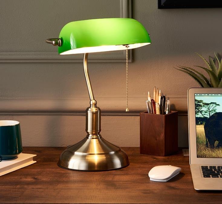 高級感溢れる★バンカーズランプ デスクライト テーブルランプ 照明 デスクランプ 緑_画像3