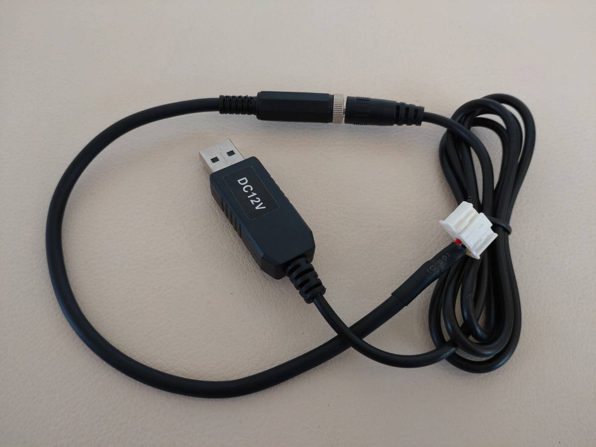 デンソー製/パナソニック製用 ETC用USB電源ケーブル 昇圧コード 5v→12v 2.1mmDCプラグ仕様の画像1
