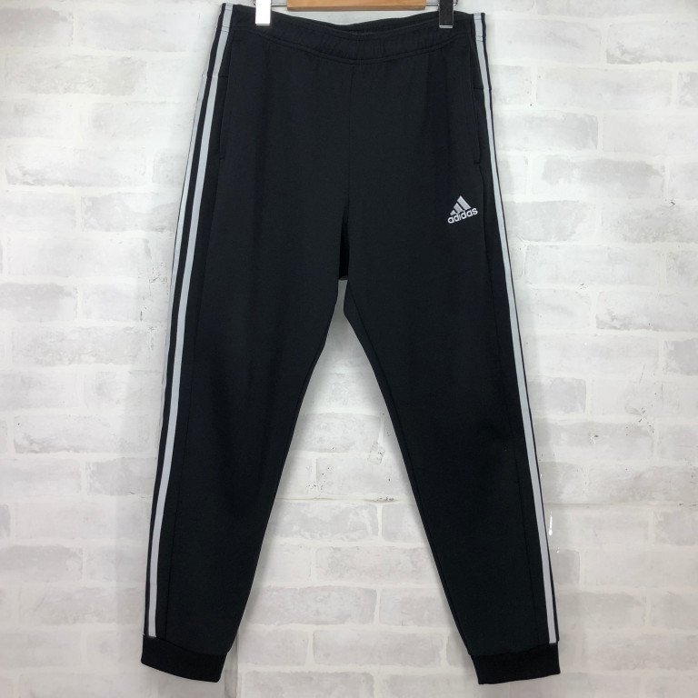 adidas アディダス 23SS スリーストライプス ダブルニット カフヘム トラックパンツ SIZE:L ブラック MH632024011202_画像1