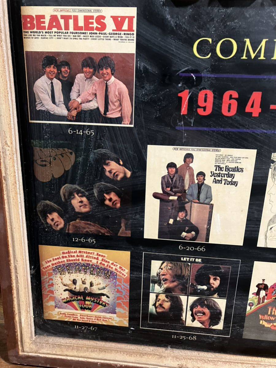 レア 貴重 ザ・ビートルズ レコードCDディスコグラフィー木製壁掛額 45cmx56cmx2.2cm The Beatles Wood Panel ジョン・レノン John Lennonの画像4