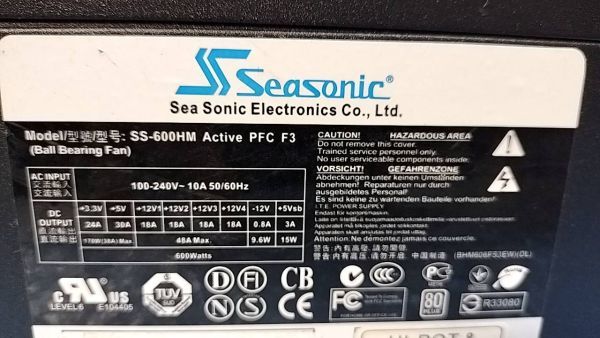 T112 Seasonic 500W SS-600HM PC用 電源BOX 電源ユニットの画像3