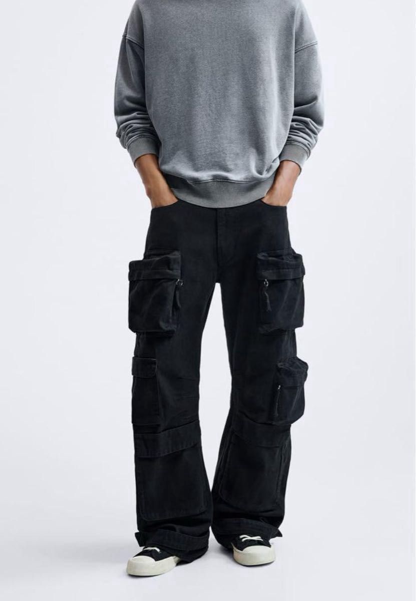 新品 ZARA ユーティリティポケットパンツ 38 即完売商品 カーゴ 新品 ZARA ユーティリティポケットパンツ 38 即完売商品 カーゴ