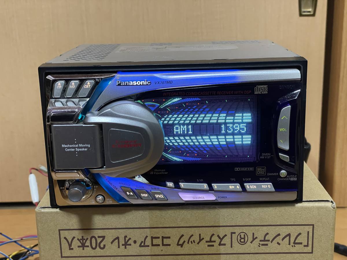 прекрасный товар * Panasonic производства 2DIN CD/MD/ кассетная дека CQ-VX707MS рабочее состояние подтверждено 