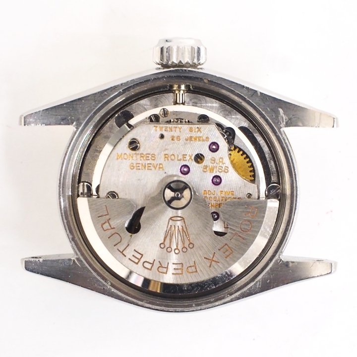 A24-106【ジャンク品】ROLEX ロレックス 6517 オイスターパーペチュアル デイト cal.1130 レディース 自動巻き 10番台 シルバー文字盤_画像8