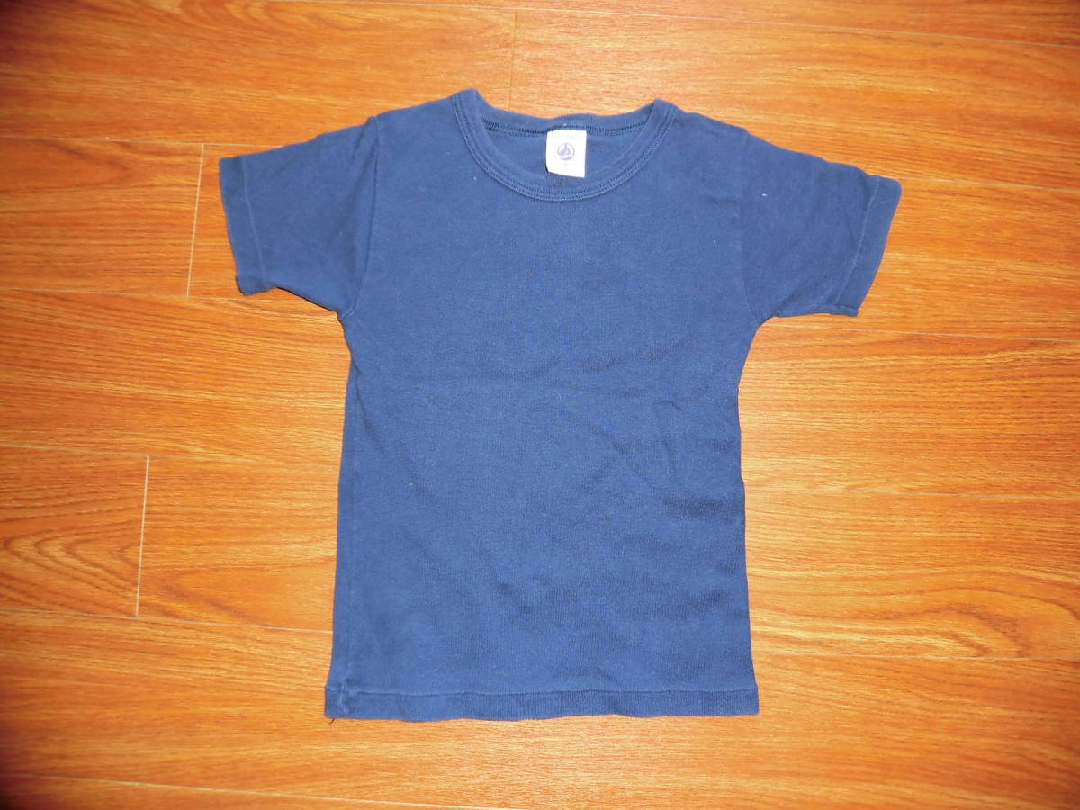 プチバトー★紺色半袖Tシャツ★4歳、104㎝、男女の画像1
