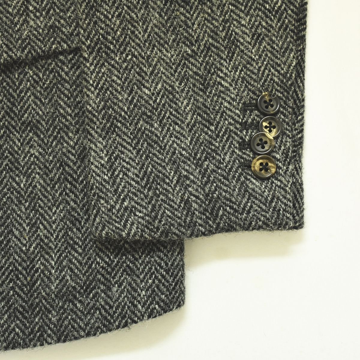 ★美品 keise method x ハリスツイード HARRIS TWEED シングル テーラードジャケット ヘリンボーン柄グレー 総裏地 センターベント 古着★_画像5