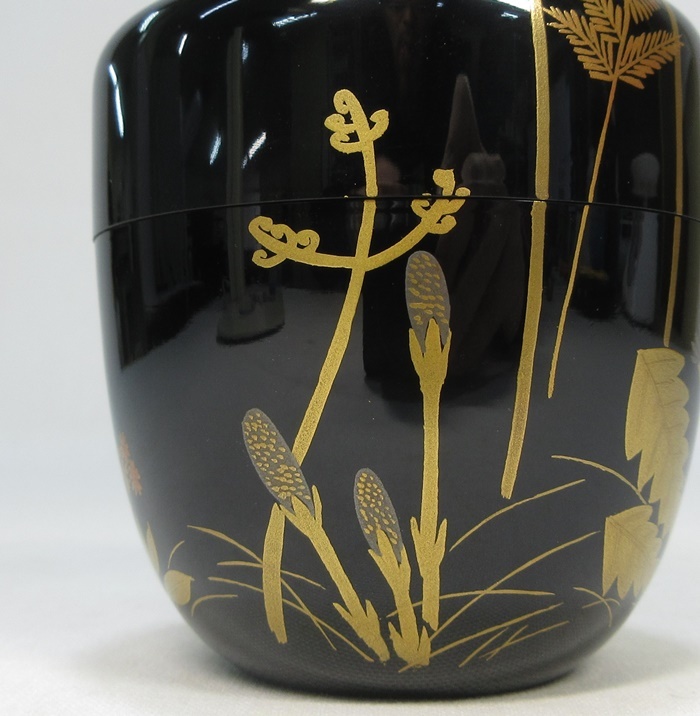 G1182】茶道具 漆芸 名工 出雲 小島漆壺斎 春野 棗 春草蒔絵 共 G1182】茶道具 漆芸 名工 出雲 小島漆壺斎 春野 棗 春草蒔絵 共