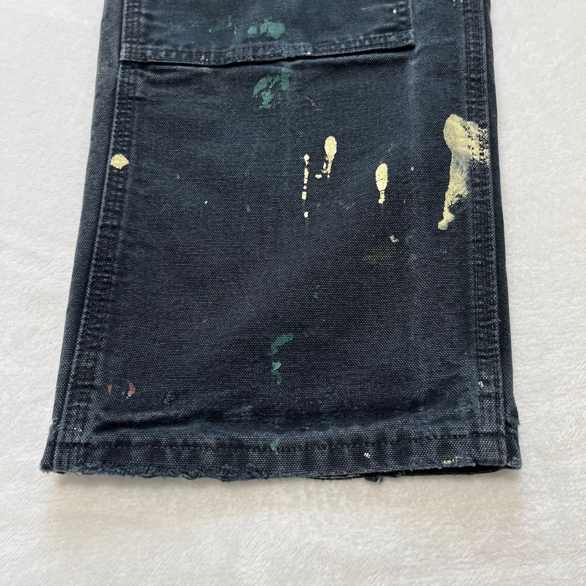 USA製】Carhartt カーハート ダブルニー ペンキ飛び ブラック USA製】Carhartt カーハート ダブルニー ペンキ飛び ブラック