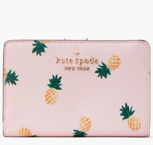 パイナップル～♪　日本未発売( *´艸｀)　Kate Spade leather wallet　財布 本物をお届け♪かわいい～