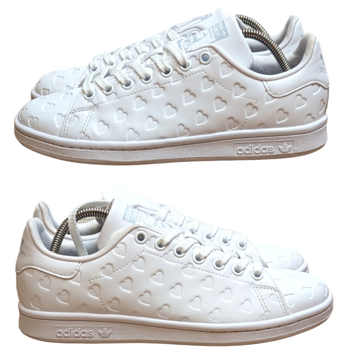 adidas アディダス STAN SMITH スタンスミス ハート柄型押し　24.5cm　レディーススニーカー　adidasスタンスミス　ホワイト_画像3