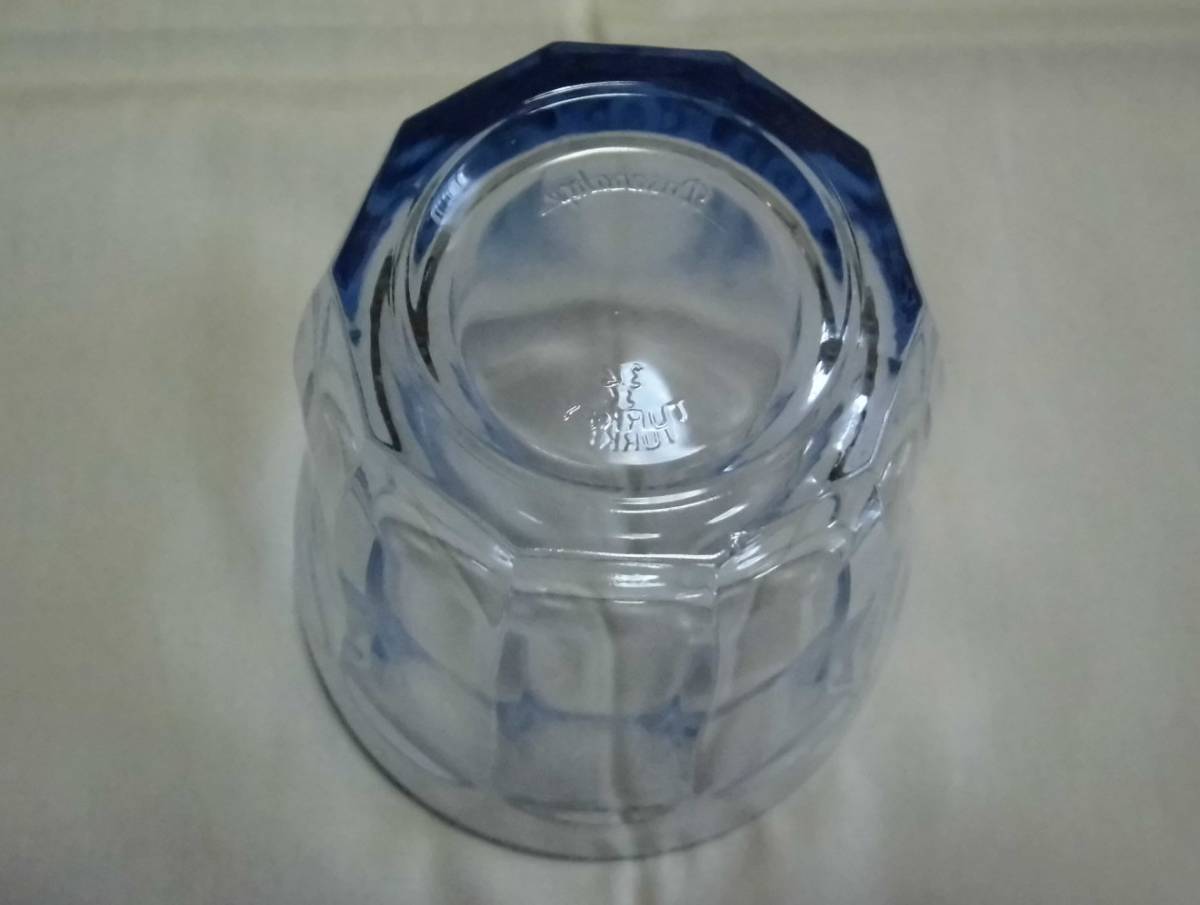グラス PASABAHCE パサバチェ トルコ ブルーガラス 硝子製 ロックグラス フリーカップ コップ タンブラー 工芸品 酒器 レトロの画像3