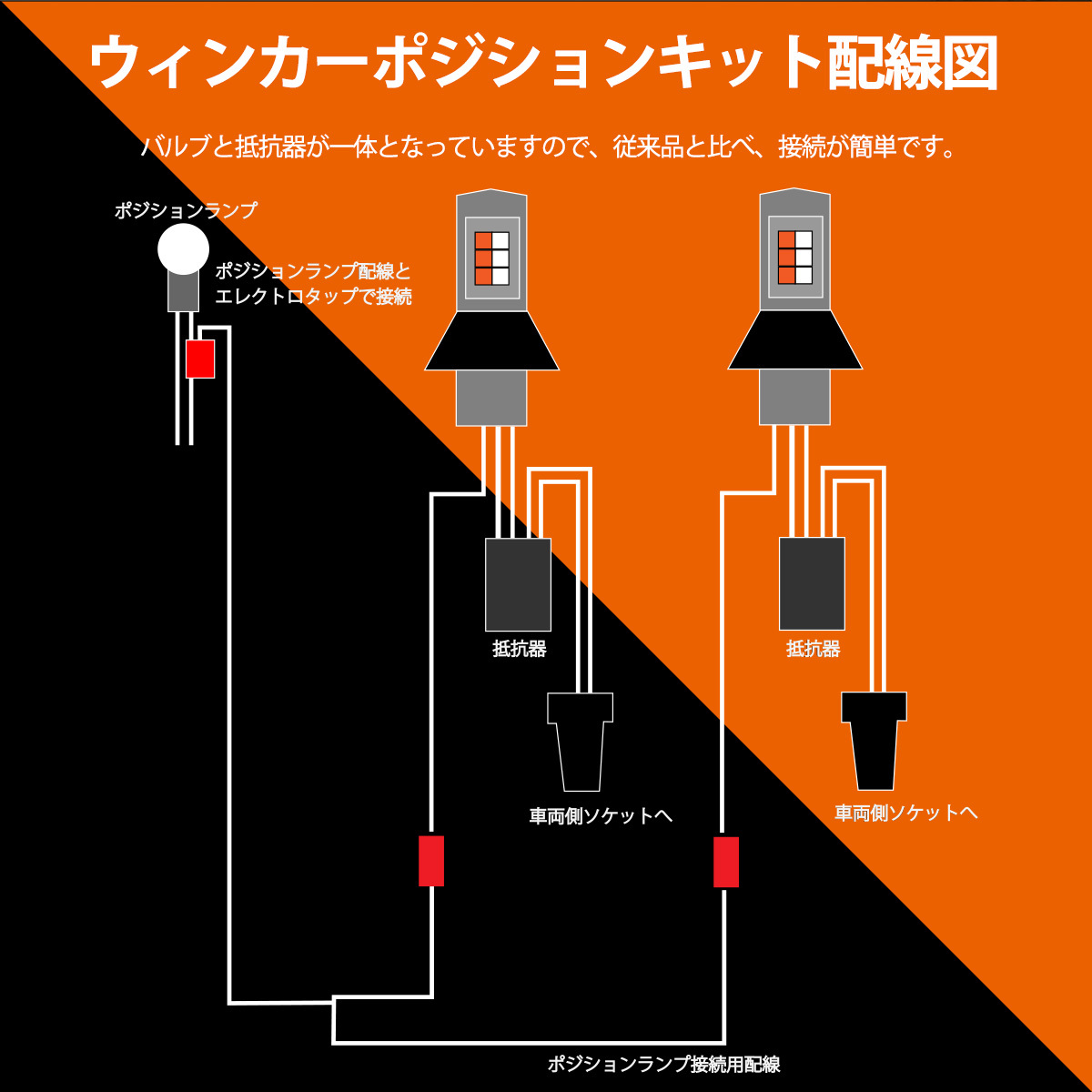 1】 ミニキャブ DS64V S25 LED ウィンカー ポジション キット S25 144LED ウィンカー バルブセット