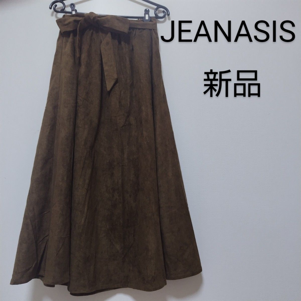 新品未使用タグ付き　JEANASIS　ジーナシス　リボンスエードスカート　フリーサイズ　レディース