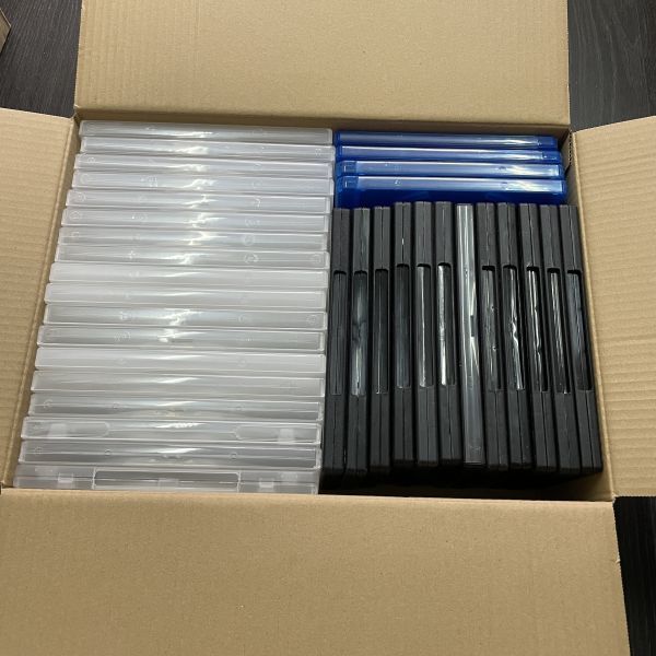 1円スタート 空 DVD トール ケース 30個（透明18+黒12）＋ 空 ブルーレイ ケース 4個 [雑貨] blu-ray　CD DVD 収納 大量セット_画像1
