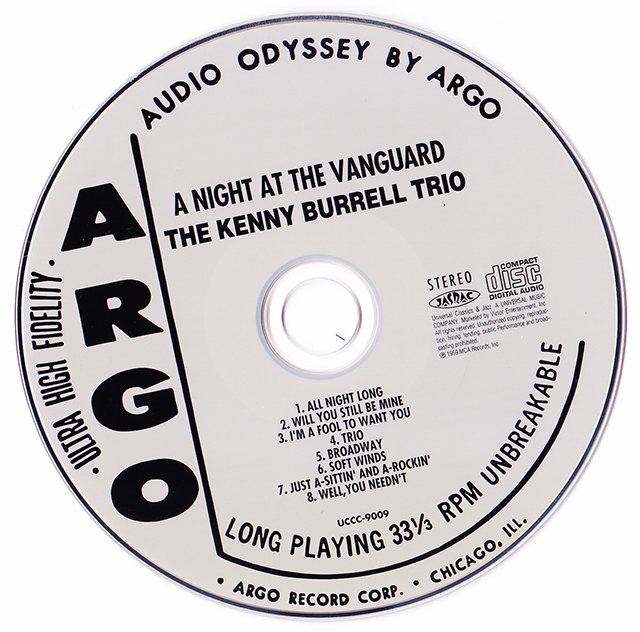 ★ 紙ジャケット廃盤CD ★ Kenny Burrell Trio ケニー・バレル ★ [ A Night At The Vanguard ] ★ 素晴らしいアルバムです。_画像5