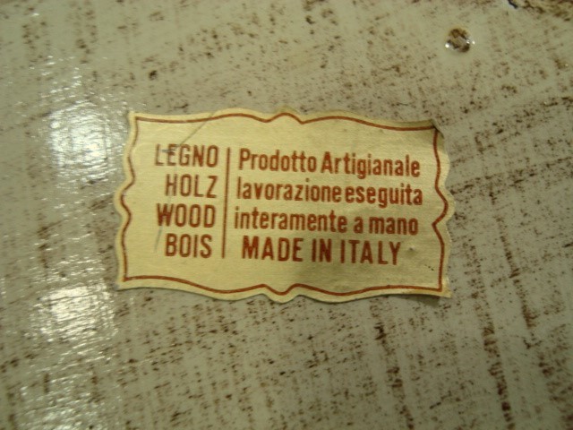 ビンテージ★イタリア製 LEGNO HOLZ WOOD BOIS★木製 トレイ★アイボリーに花柄★２点で_画像10