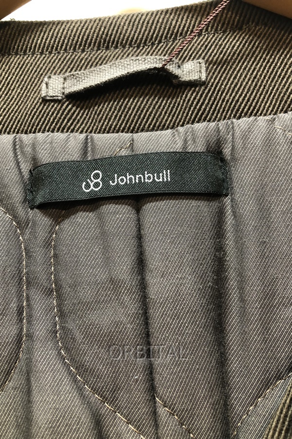 経堂) ジョンブル JOHNBULL ノーカラー コート 定価5.5万位 サイズS メンズ ブラウン 日本製 ウール コットン_画像4