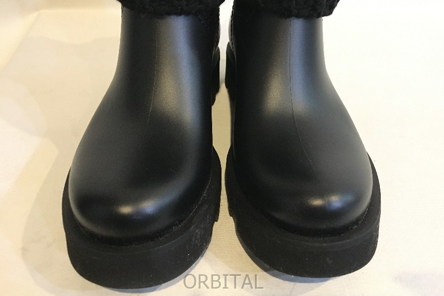  two . sphere )MONCLER Moncler unused Ginetteji net knitted combination rain boots Raver lady's 36 23cm