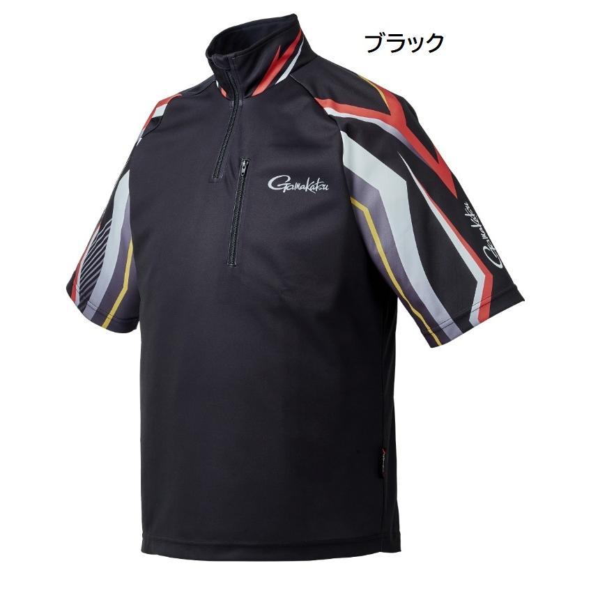 がまかつ (Gamakatsu) 2WAYプリントジップシャツ (半袖) GM3699 ブラック M