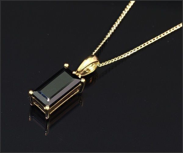 【格安】高純度 大人気 スクエアカット ブラック ダイヤモンド ネックレス ゴールド(18K/刻印有 SV925 K16 2121_画像2