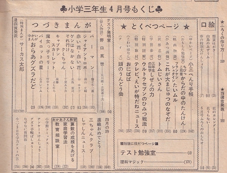 小学三年生　昭和43年4月号　ウルトラセブン　フランケンシュタインの逆襲　楳図かずお　妖怪百物語　千葉あきお_画像10