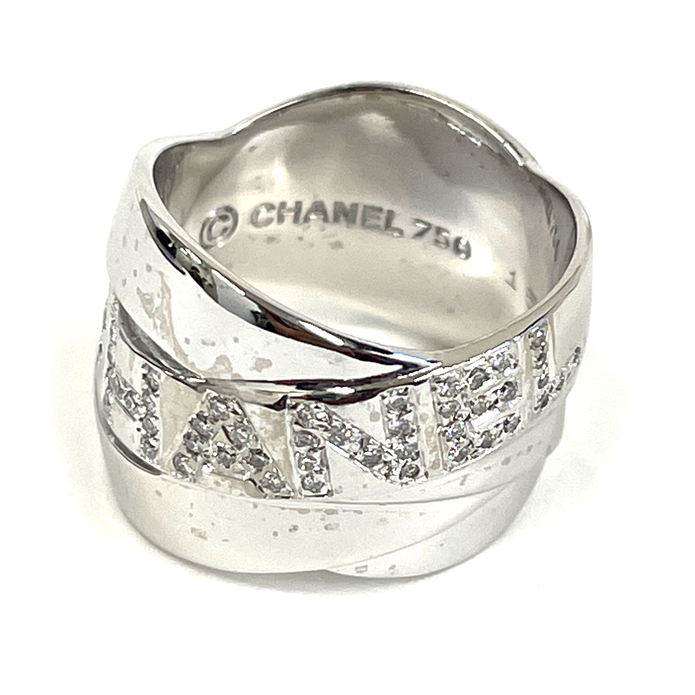 若者の大愛商品 【中古】シャネル ダイヤモンドリング K18WG 10号 指輪 11.6g CHANEL ボルディック 指輪