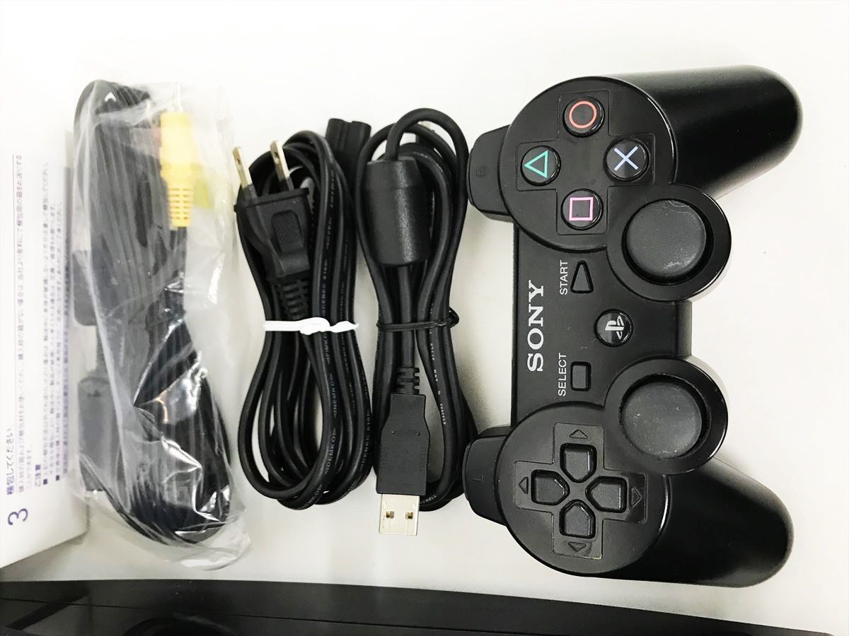 【1円】PS3 本体 セット 120GB ブラック SONY PlayStation3 CECH-2000A 初期化済 未検品ジャンク プレステ3 DC05-768jy/G4_画像2