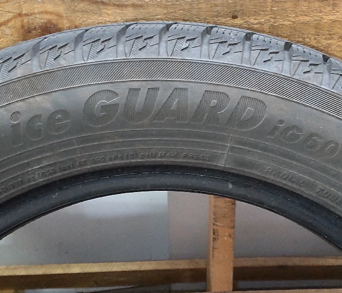 スタッドレス タイヤ 1本 2021年製 155/65R14 75Q YOKOHAMA ice GUARD iG60 6.3 中古_画像9