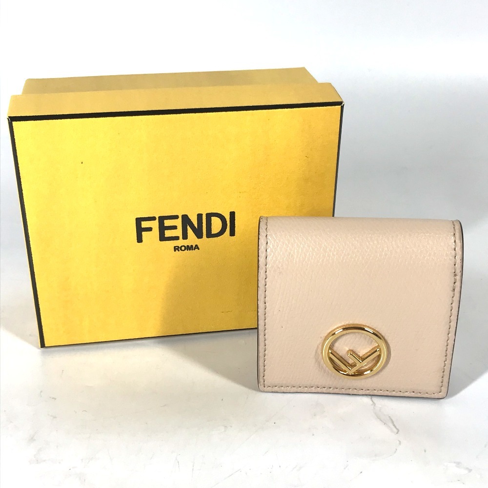 美品 FENDI フェンディ 8M0459 エフイズ 財布 小銭入れ コインケース ベージュ レディース【中古】_画像2