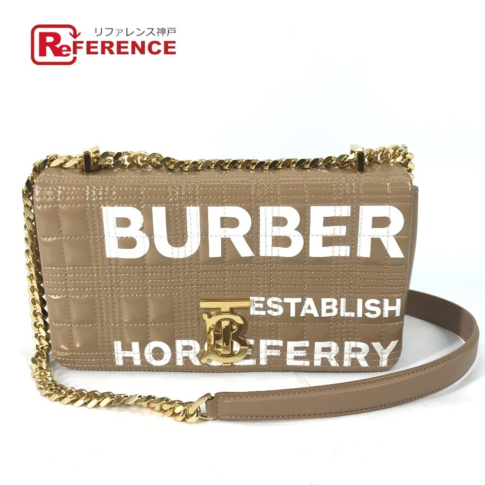 美品 BURBERRY バーバリー 80316171 TB スモール ホースフェリー チェーン 斜め掛け カバン ロゴ プリント ショルダーバッグ【中古】_画像1