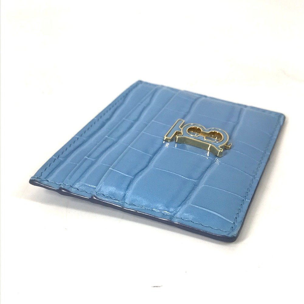 美品 BURBERRY バーバリー TB 名刺入れ パスケース カードケース ブルー メンズ【中古】_画像5