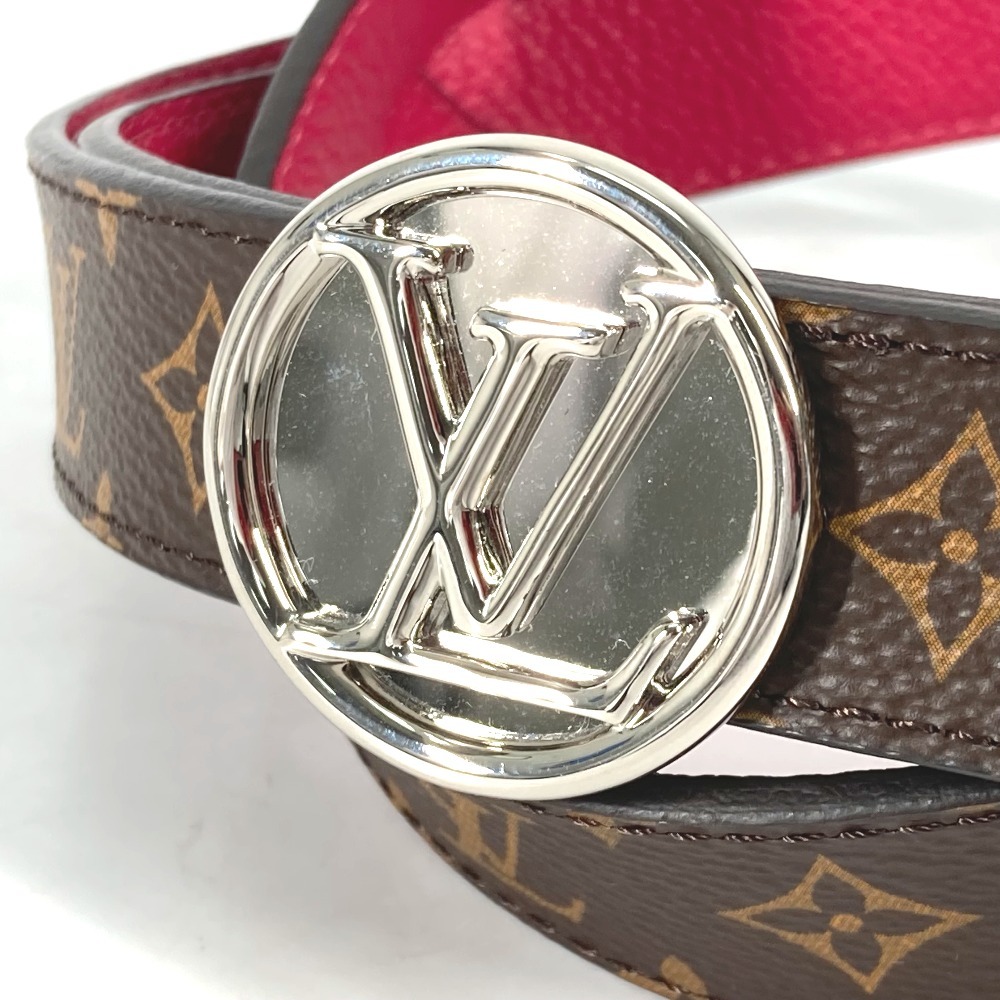 美品 LOUIS VUITTON ルイヴィトン M0056W サンチュール LVサークル ロゴ 細ベルト モノグラム ベルト ブラウン レディース【中古】_画像2