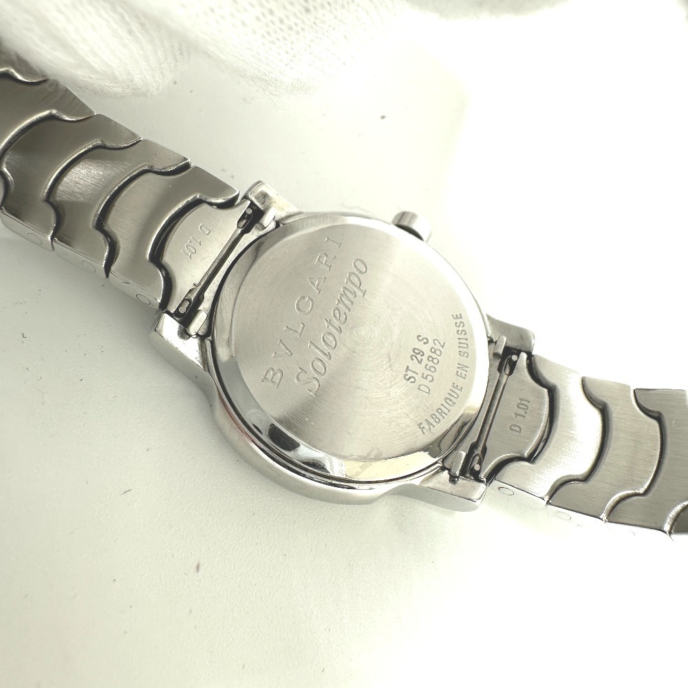 BVLGARI ブルガリ ST29S ソロテンポ クオーツ デイト 腕時計 シルバー レディース【中古】_画像8