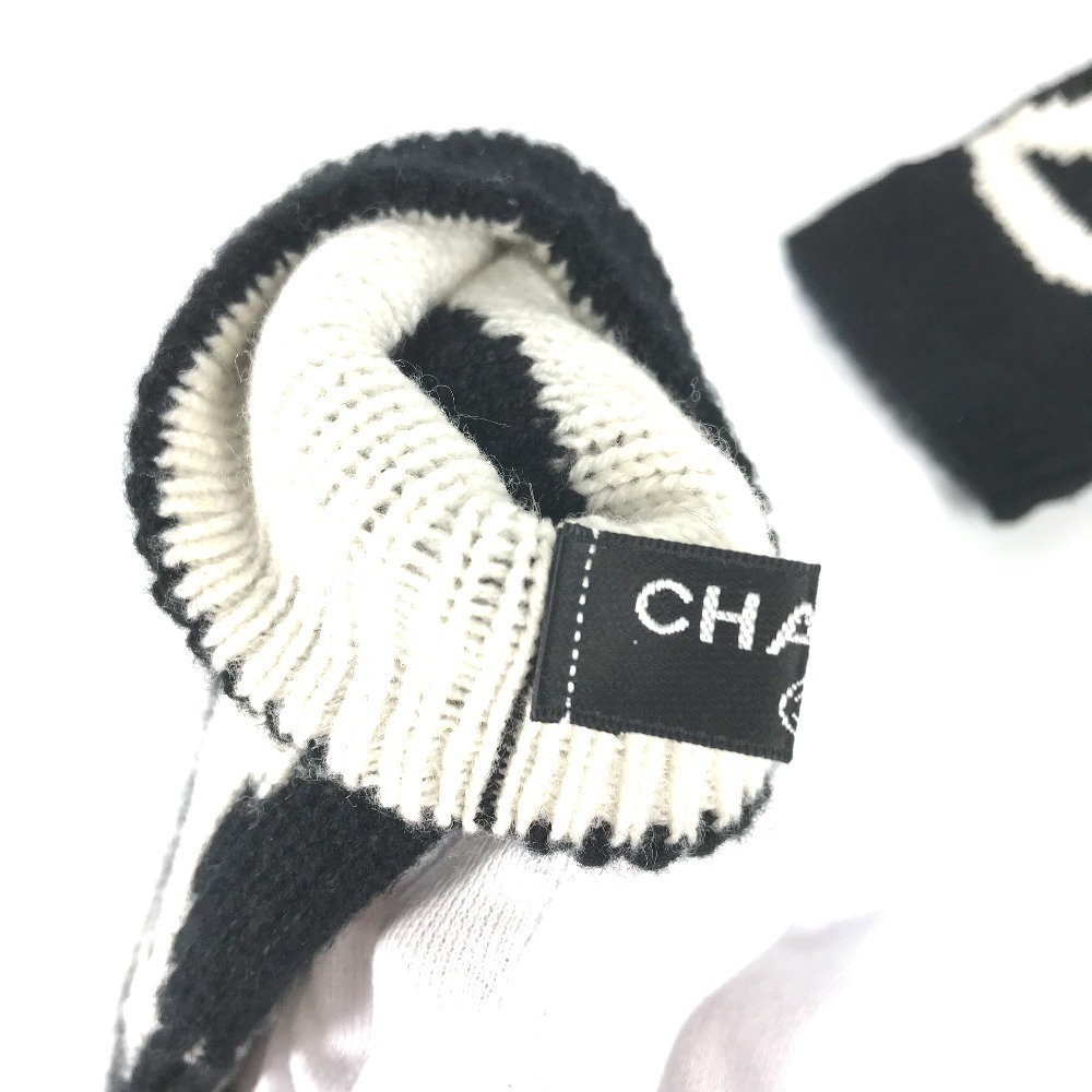 美品 CHANEL シャネル CC ココマーク フィンガーレス 手袋 20K グローブ ブラック レディース【中古】_画像8